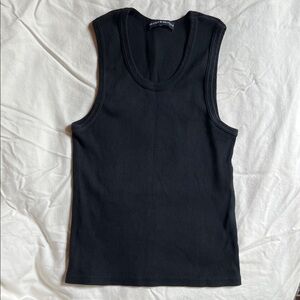 Brandy Melville Black Ribbed Tank Top One Size